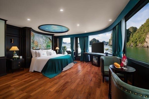 Aspira Cruise suite with panoramic bay windows