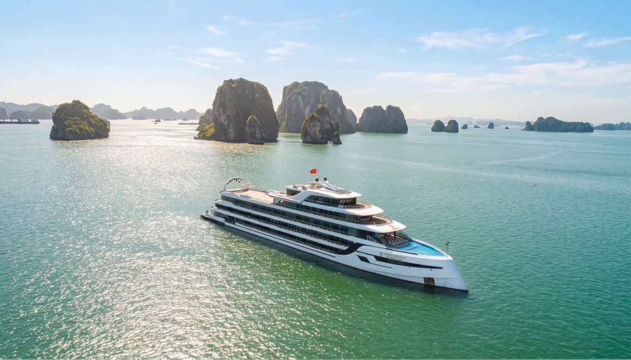 Athena Premium Cruise under way in Ha Long Bay