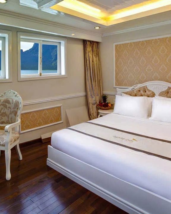 A Junior Suite aboard Signature Halong made up as a double